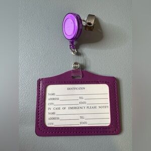 🛍️Any 5 items for $15 🛍️ Purple ID Badge Holder with Retractable Clip